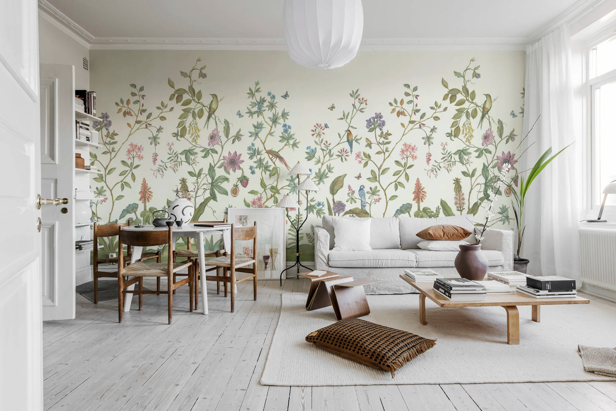 Chinoiserie, White Mural Wallpaper - room preview 03