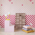 Pixels, Magenta Mural Wallpaper - room preview 03