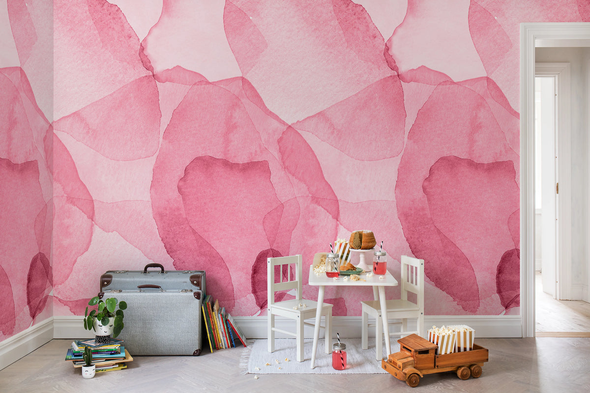 Petals, Magenta Mural Wallpaper - room preview 03