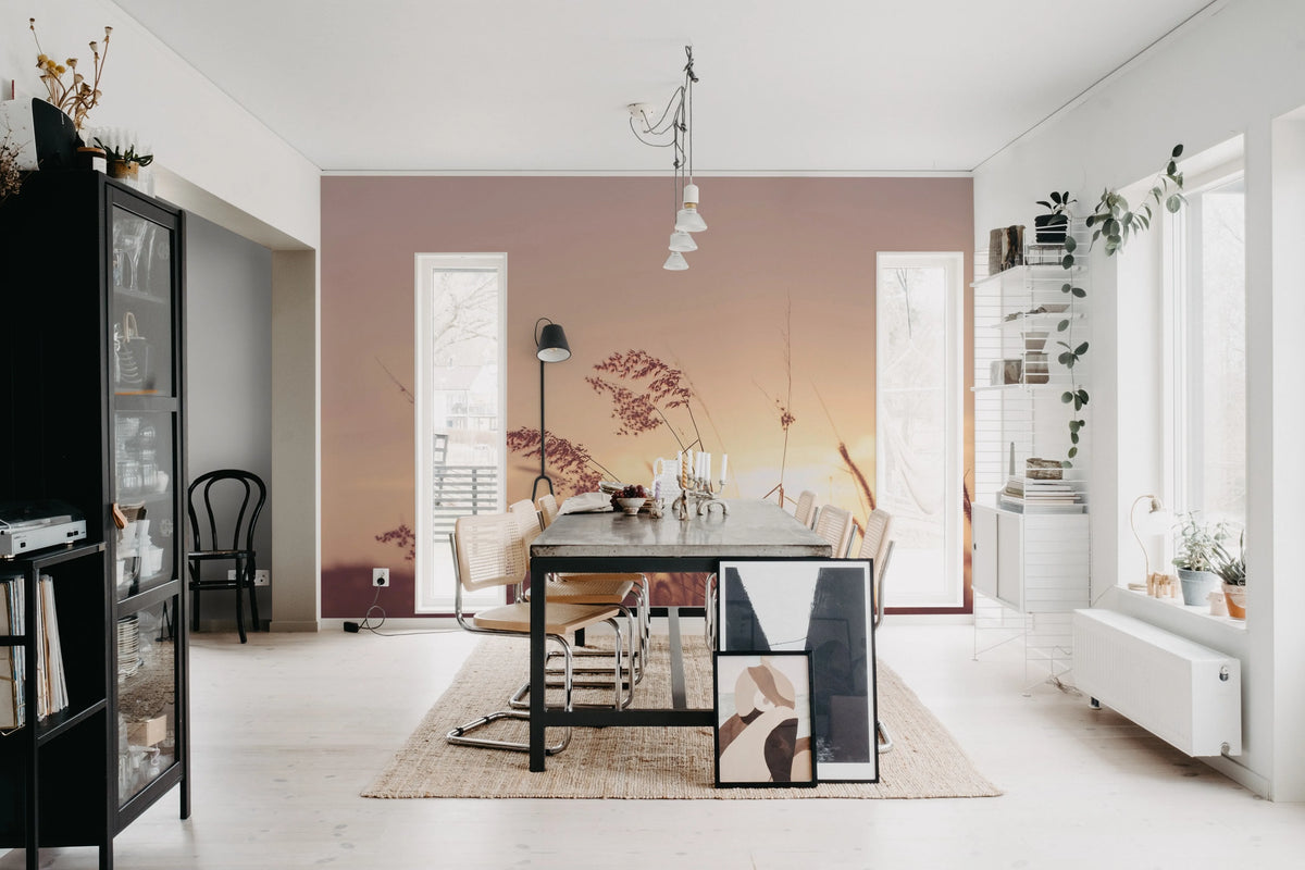Pink Sunset Mural Wallpaper - room preview 03