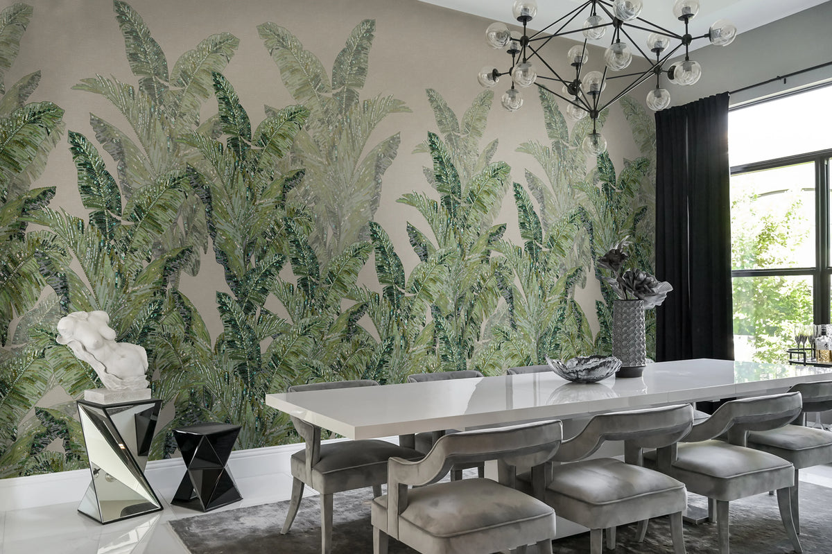 Jungle Pearl, Beige Mural Wallpaper - room preview 03