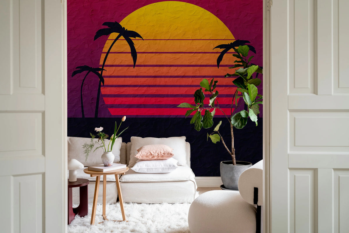 Miami Sunset Mural Wallpaper - room preview 03