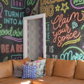 Neon Vibes, Graphite Mural Wallpaper - room preview 03
