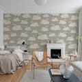 Whooper Swan, Soft Blue Mural Wallpaper - room preview 03