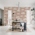 Whooper Swan, Soft Pink Mural Wallpaper - room preview 03