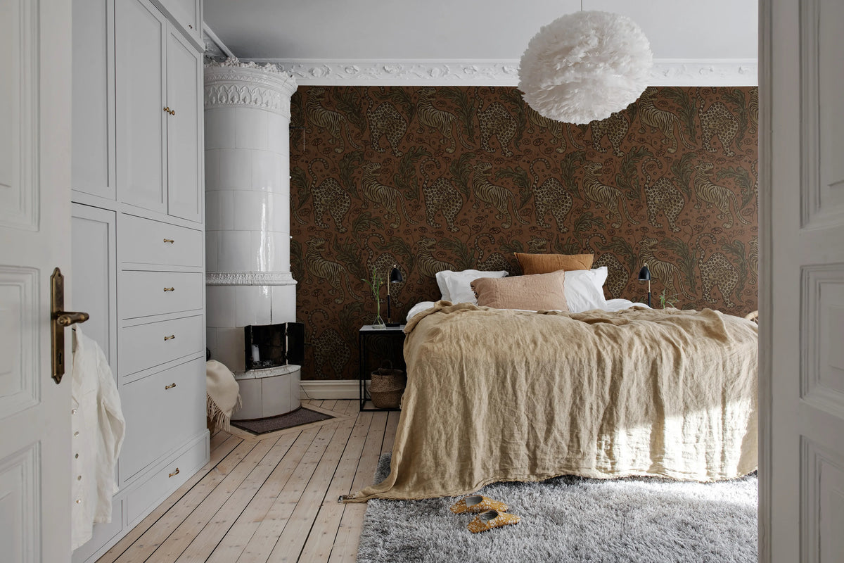 Bold Tigers, Velvet Mural Wallpaper - room preview 03