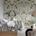 Peacock Garden, Beige Mural Wallpaper - room preview 03