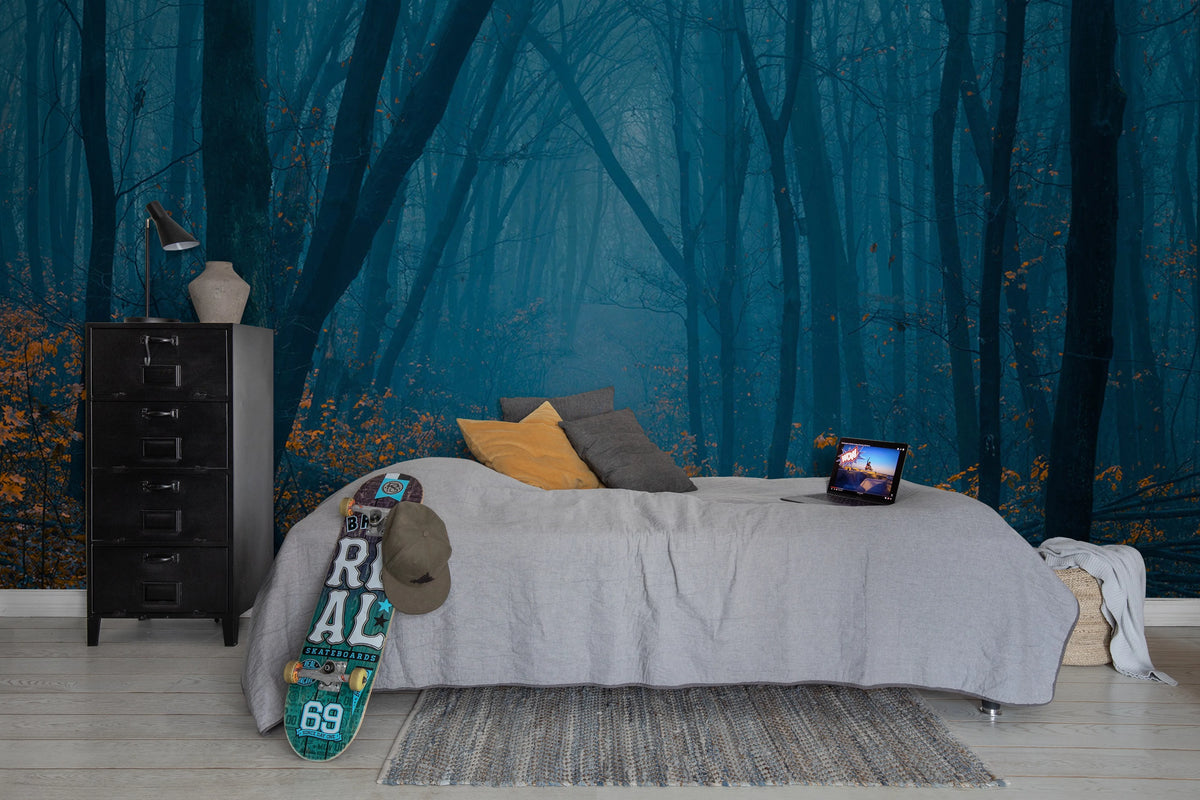 Hazy Forest Mural Wallpaper - room preview 03