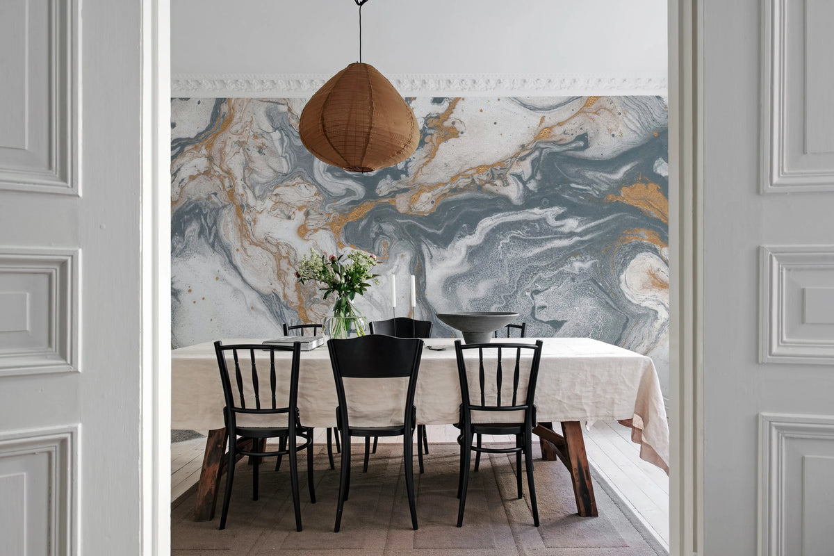 Gray Agate Mural Wallpaper - room preview 03