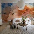 Colors in Harmony, Coral Mural Wallpaper - room preview 03