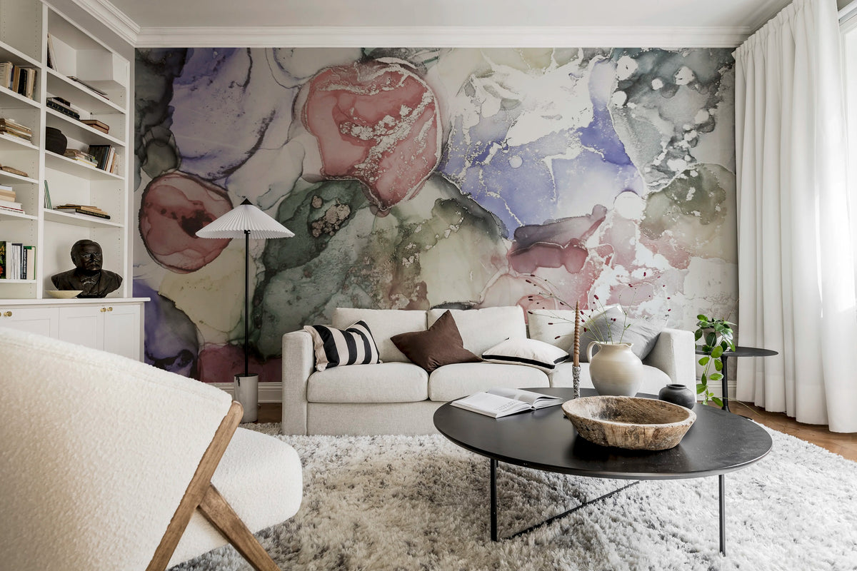Multi Watercolor Mural Wallpaper - room preview 03