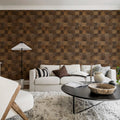 Wood Blocks, Teak Mural Wallpaper - room preview 03