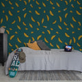 Bananza, Petrol Mural Wallpaper - room preview 03