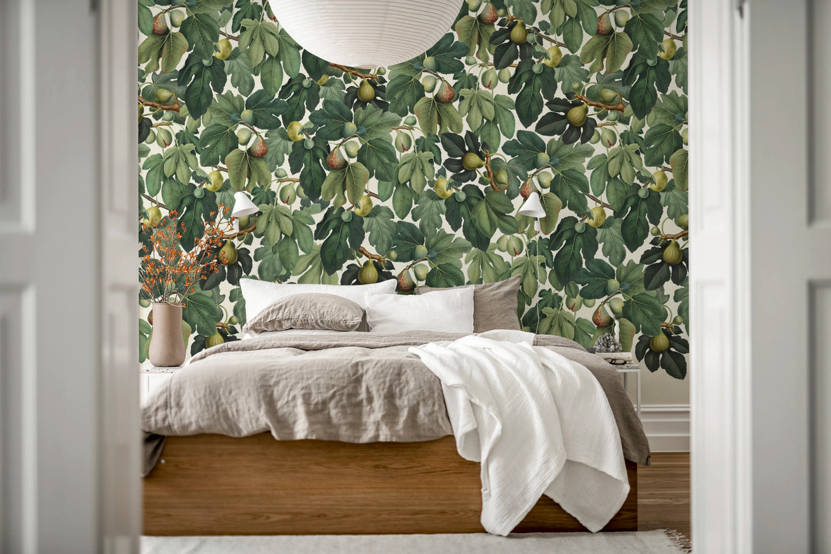 Fig Tree, Green Mural Wallpaper - room preview 03