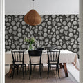 Seashells, Graphite Mural Wallpaper - room preview 03