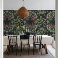 Lotus, Black Mural Wallpaper - room preview 03