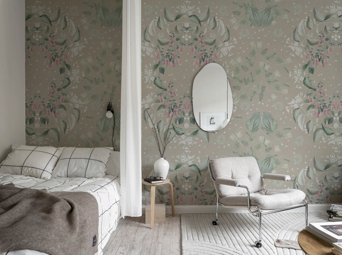 Lotus, Clay Mural Wallpaper - room preview 03