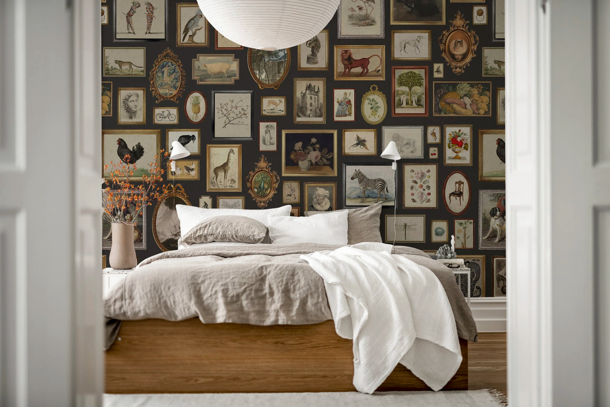Vintage Frames, Black Mural Wallpaper - room preview 03