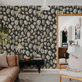 Ocean Shells, Graphite Mural Wallpaper - room preview 03