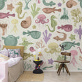 Sea Life, Pastel Mural Wallpaper - room preview 03