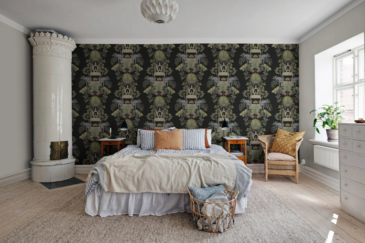 Elephant Castle, Black Mural Wallpaper - room preview 03