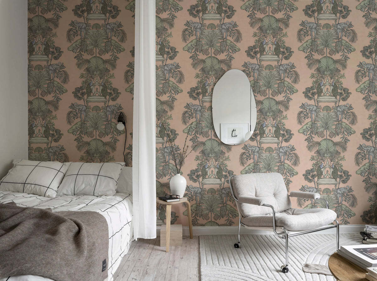 Elephant Castle, Pink Mural Wallpaper - room preview 03