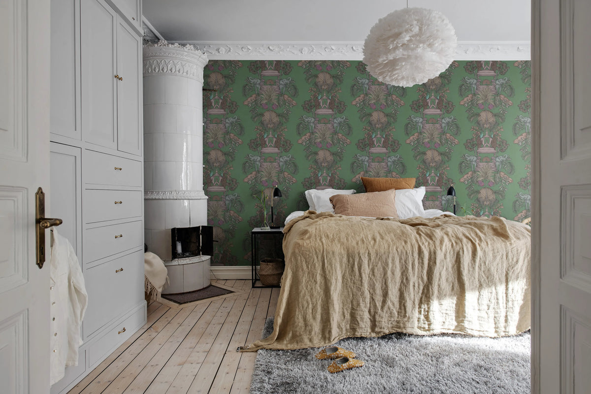 Elephant Castle, Green Mural Wallpaper - room preview 03