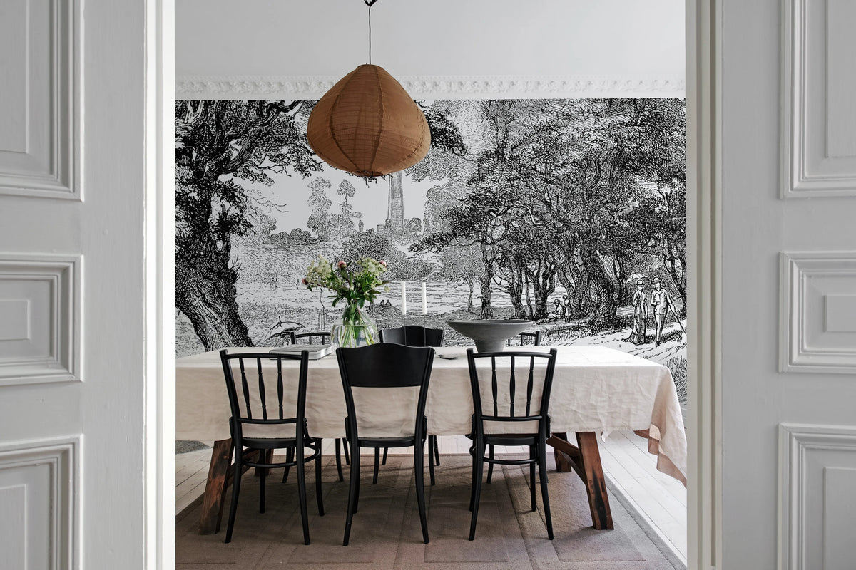 Big Toile Mural Wallpaper - room preview 03