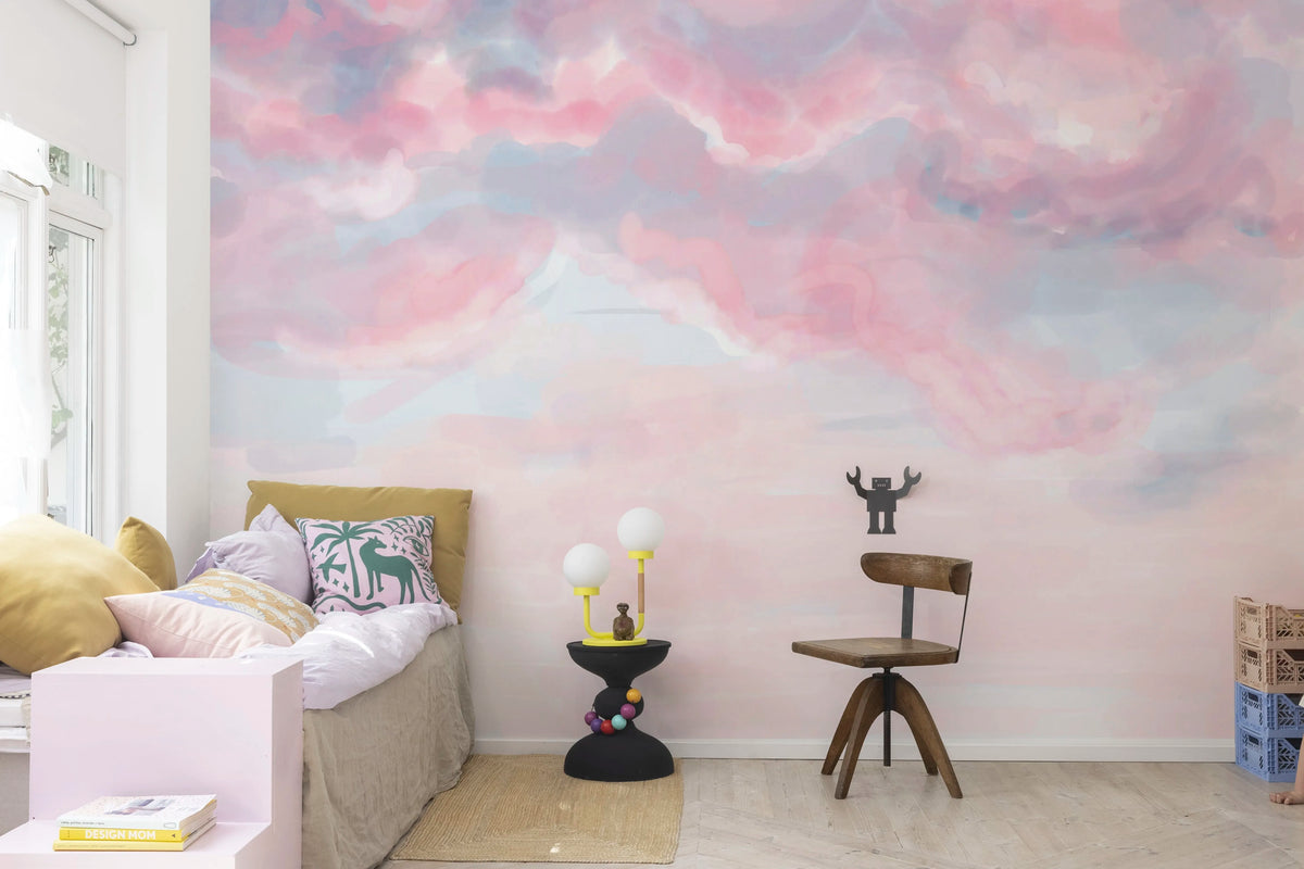 Pink Sky Mural Wallpaper - room preview 03