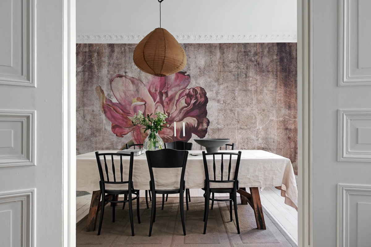 Vintage Tulip Mural Wallpaper - room preview 03