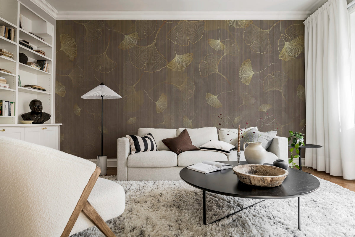 Ginkgo Leafs Mural Wallpaper - room preview 03