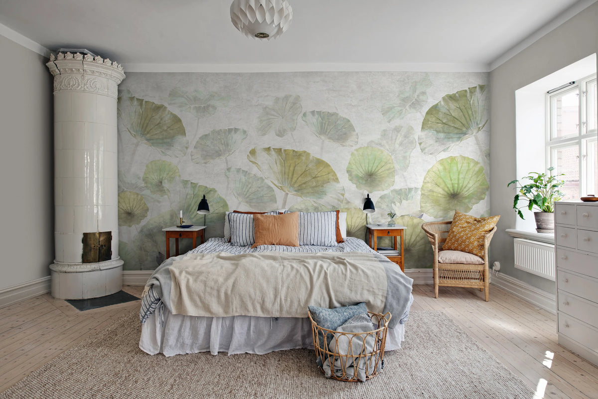 Waterlily Mural Wallpaper - room preview 03