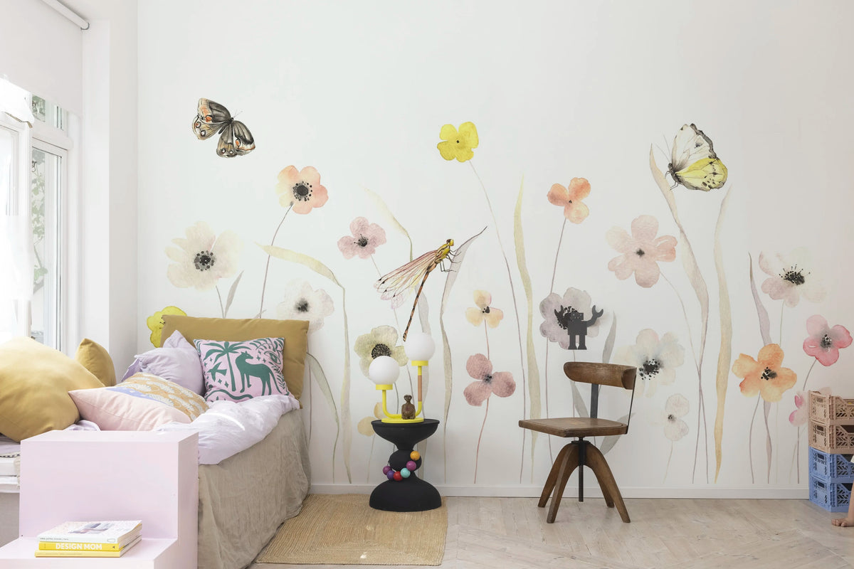 Pastel Flowers Mural Wallpaper - room preview 03