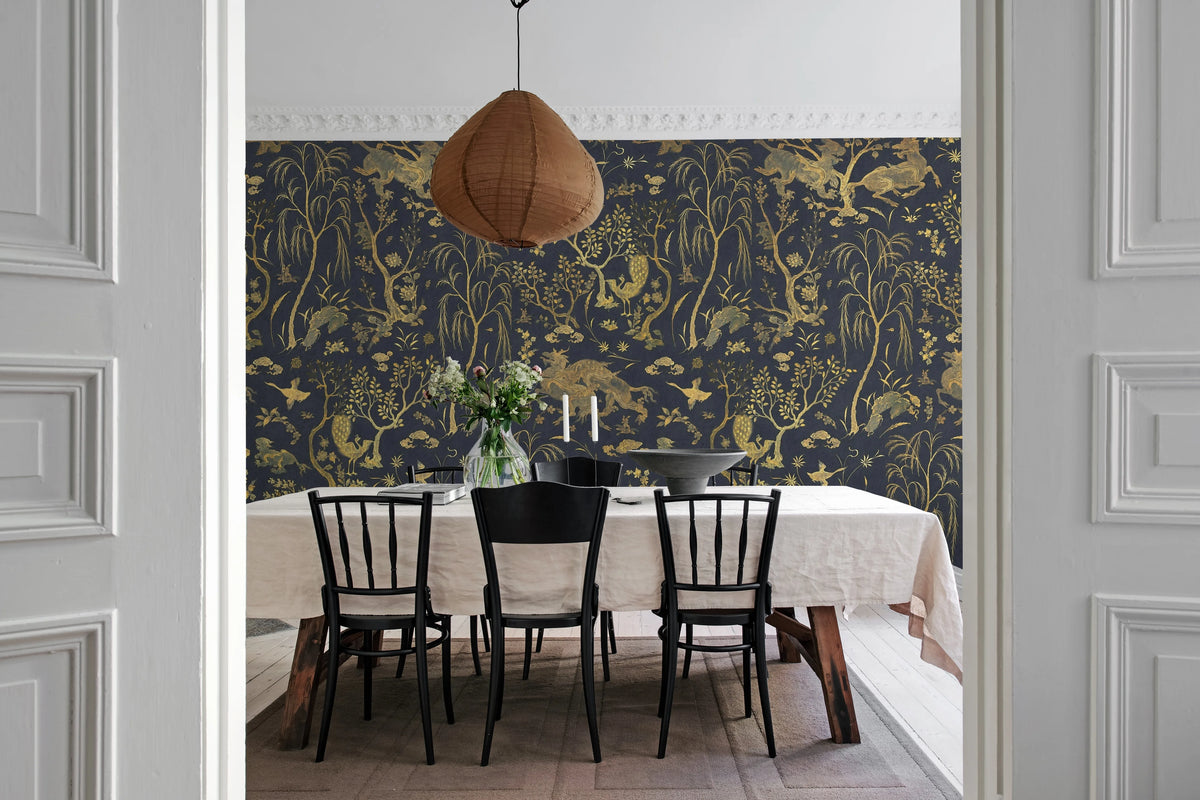 Dragon Garden, Gold Mural Wallpaper - room preview 03