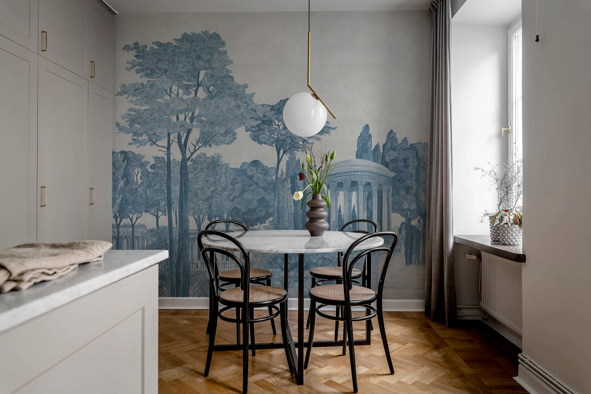 Chatsworth Park, Blue Mural Wallpaper - room preview 03