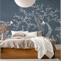 Chinoiserie Blossom, Navy Blue Mural Wallpaper - room preview 03