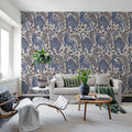 Bold Tigers, Blue Mural Wallpaper - room preview 03
