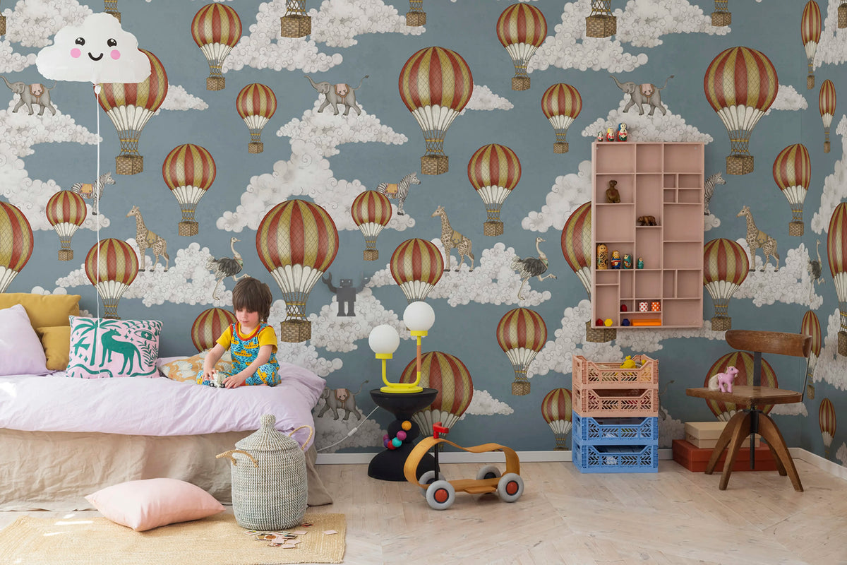 Dreamscape, Baby Blue Mural Wallpaper - room preview 03