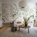 Monkeys Paradise, White Mural Wallpaper - room preview 03