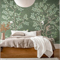 Monkeys Paradise, Sage Green Mural Wallpaper - room preview 03