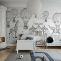 Circus Horizon, Graphite Mural Wallpaper - room preview 03