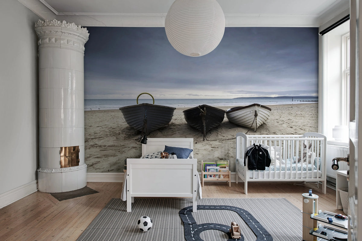 Boats in a Row Mural Wallpaper - room preview 03