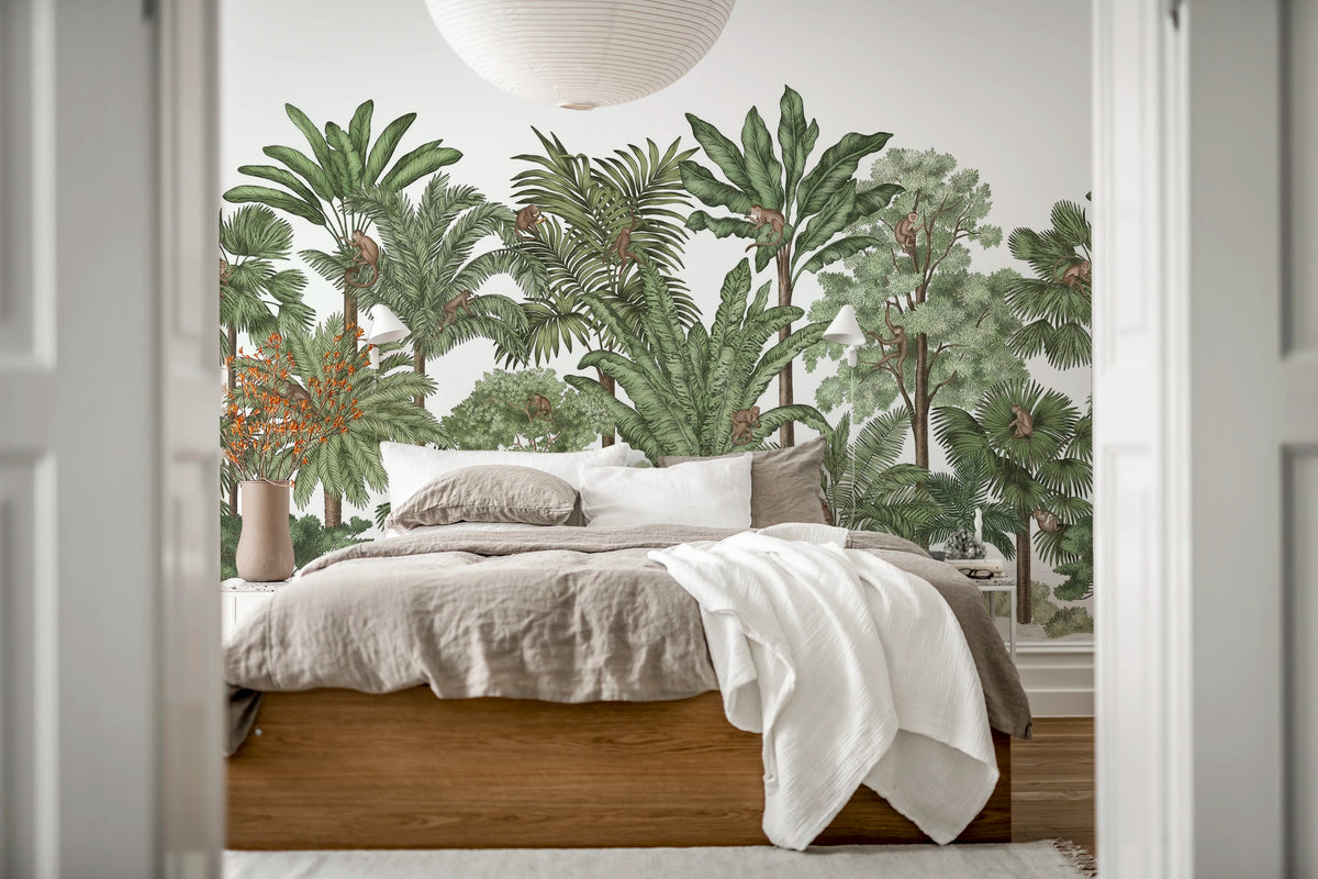 Tropical Bellewood, Monkeys Mural Wallpaper - room preview 03