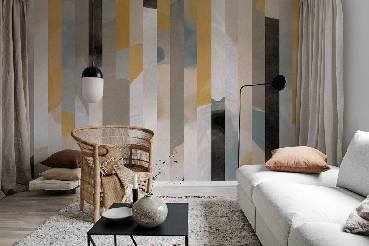 Paint Stripes, Soft Mural Wallpaper - room preview 03