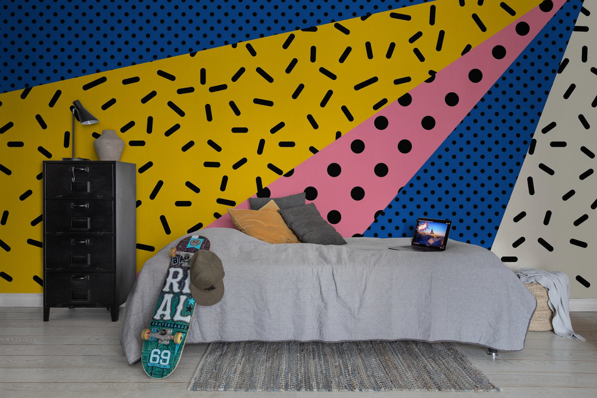 Rays of the 90s Mural Wallpaper - room preview 03
