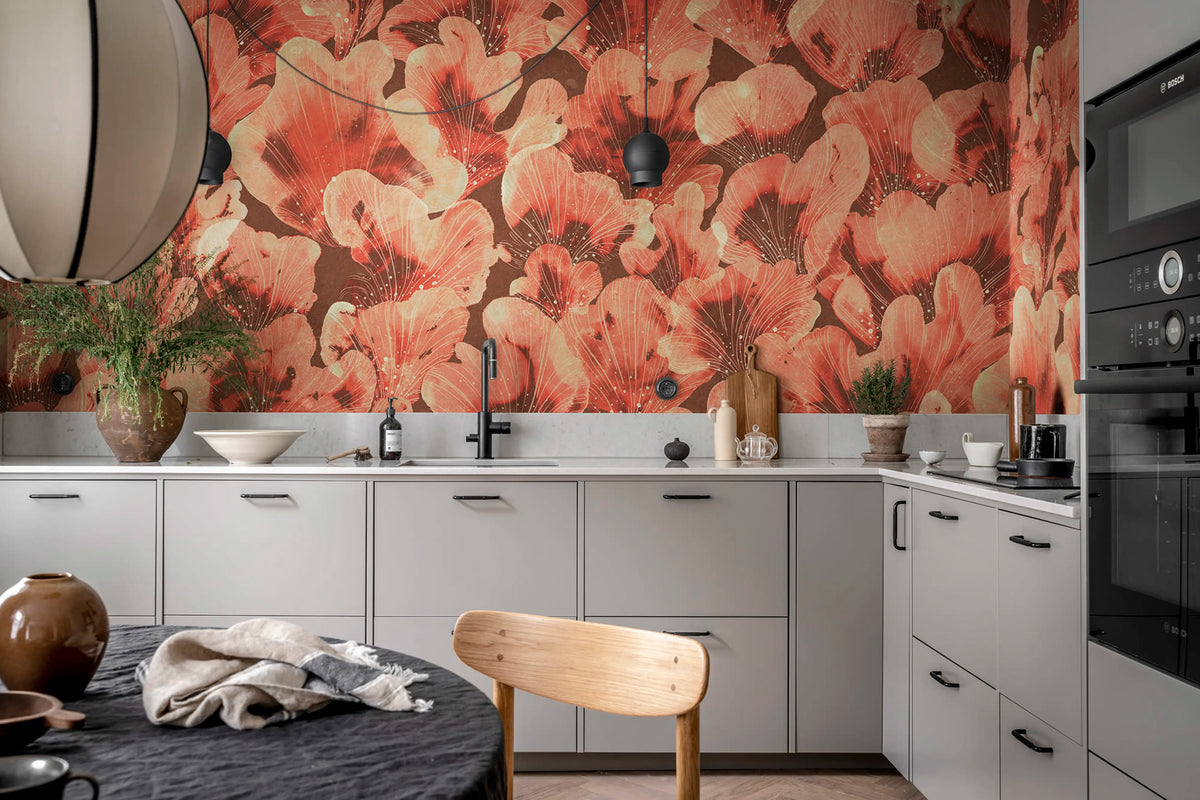 Corals, Red Mural Wallpaper - room preview 03