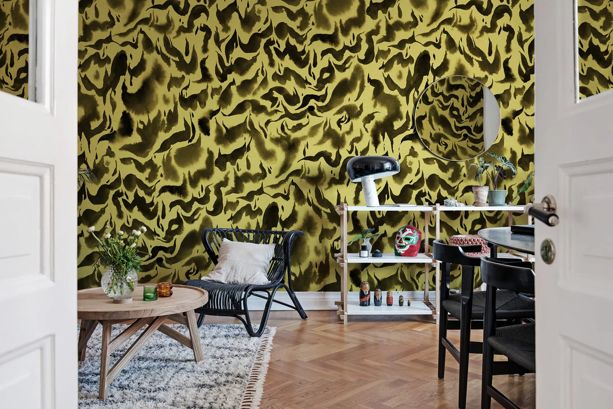 Discus, Saffron Mural Wallpaper - room preview 03