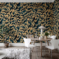 Discus, Orange Blue Mural Wallpaper - room preview 03