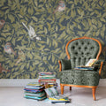 Backwood Birds, Dark Blue Mural Wallpaper - room preview 03