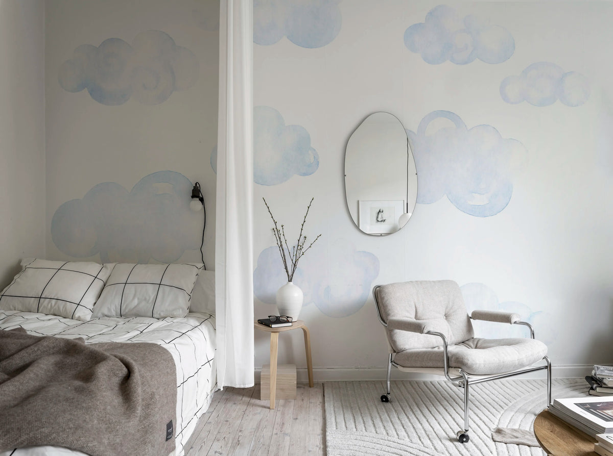 Watercolor Clouds Mural Wallpaper - room preview 03